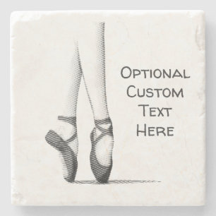 Ballerina's Feet 'En Pointe' With Your Own Words - Stone Coaster