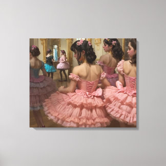 Ballerinas in a large rococo-style room canvas print