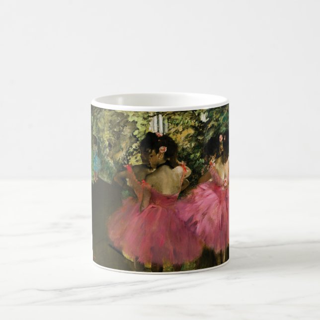 Ballerinas in Pink by Edgar Degas Coffee Mug (Center)