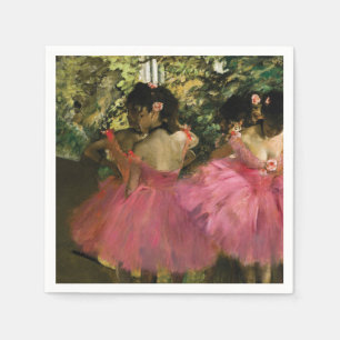 Ballerinas in Pink by Edgar Degas Napkin