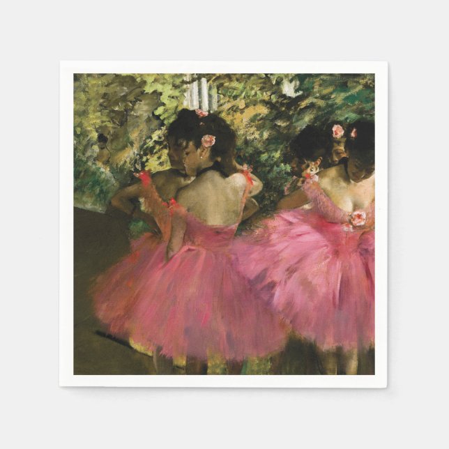 Ballerinas in Pink by Edgar Degas   Napkin (Front)