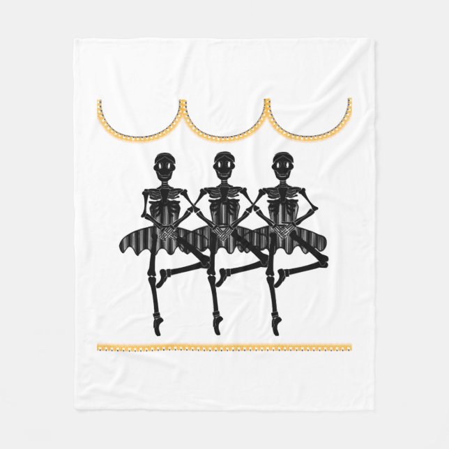 Ballerinas on Halloween Fleece Blanket (Front)