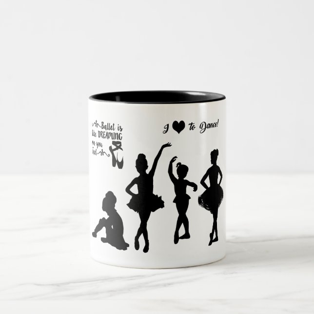 Ballerina's two toned coffee mug. Two-Tone coffee mug (Center)