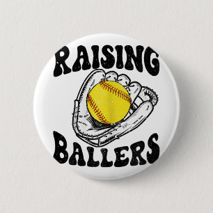 Ballers Softball Mum Baseball Mum Mothers Day Gift 6 Cm Round Badge