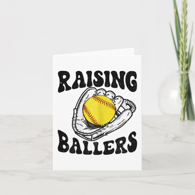 Ballers Softball Mum Baseball Mum Mothers Day Gift Card (Front)