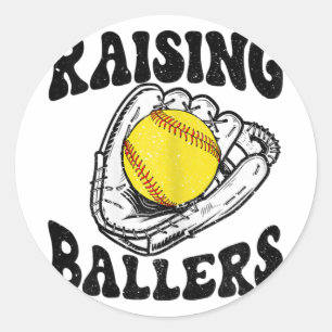 Ballers Softball Mum Baseball Mum Mothers Day Gift Classic Round Sticker