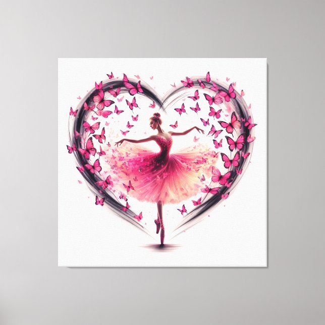 Ballet and Butterflies Canvas Print (Front)
