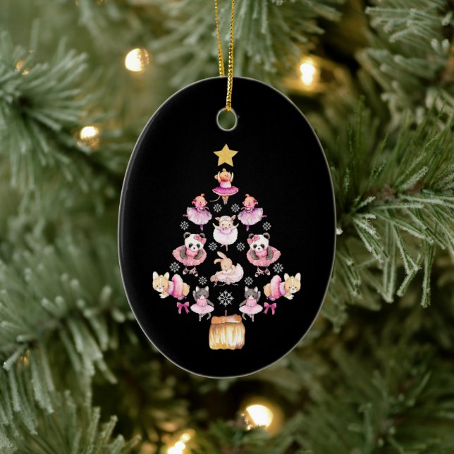 Ballet Animals Ballerina Christmas Tree Ceramic Tree Decoration (Tree)