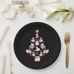 Ballet Animals Ballerina Christmas Tree Paper Plate