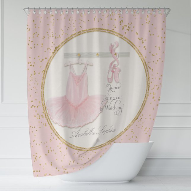 Ballet Ballerina Dance Shoes Little Girl Decor Shower Curtain (Creator Uploaded)