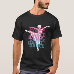 Ballet Ballerina Dancer With Silhouette Retro Look T-Shirt
