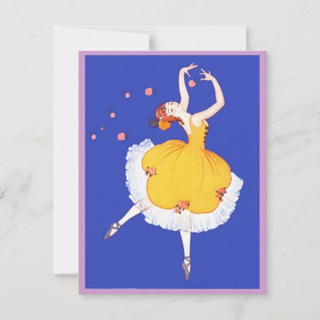 Ballet Ballerina & Flowers PARTY INVITATION Invite (Front)
