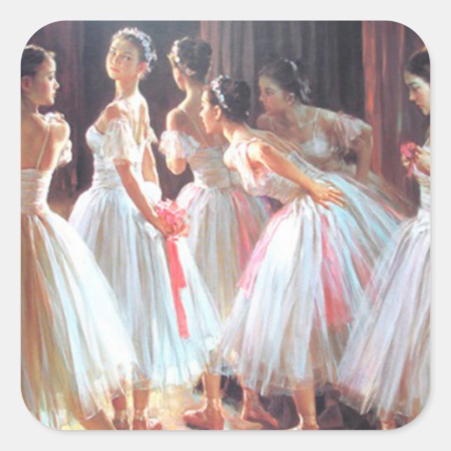 Ballet_Ballerina Girls Square Sticker (Front)