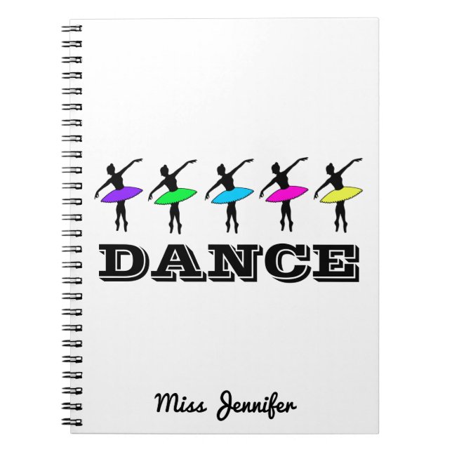 Ballet Ballerina Personalised Dance Teacher Gift Notebook (Front)