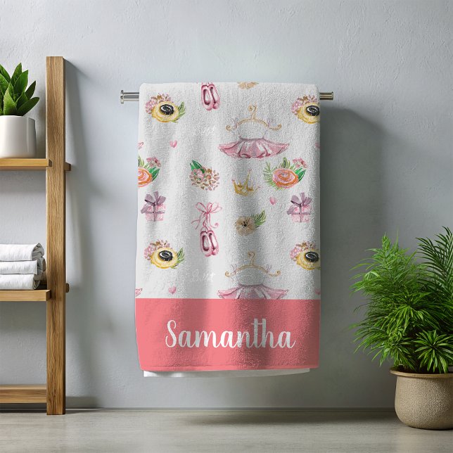 Ballet Ballerina Personalised Name Beach Towel (Creator Uploaded)