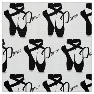 Ballet Ballerina Pointe Shoes Black & White Fabric