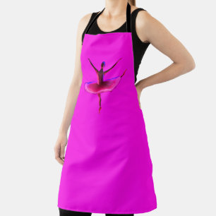 Ballet Ballerina Pose Glowing Violet Colours Apron