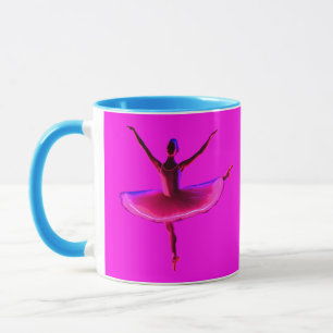 Ballet Ballerina Pose Glowing Violet Colours Mug