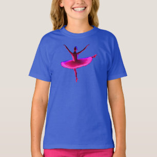 Ballet Ballerina Pose Glowing Violet Colours   T-Shirt