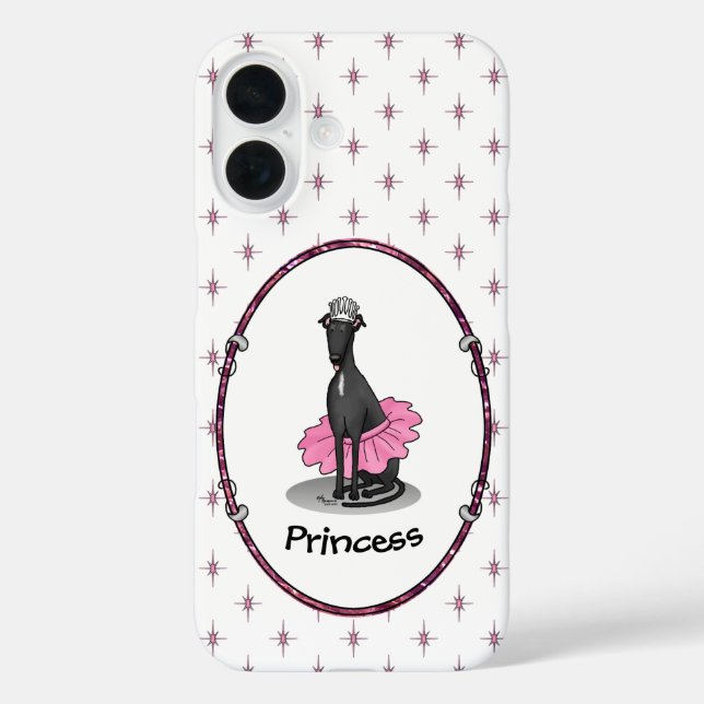 Ballet Ballerina Princess Greyhound Dog (black) Case-Mate iPhone Case (Back)