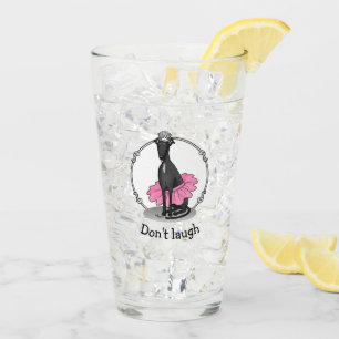 Ballet Ballerina Princess Greyhound Dog (black) Glass