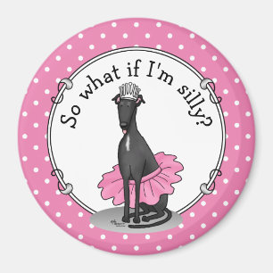 Ballet Ballerina Princess Greyhound Dog (black) Magnet