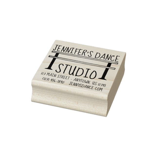 Ballet Barre Dance Teacher Studio Custom Address Rubber Stamp (Stamp)