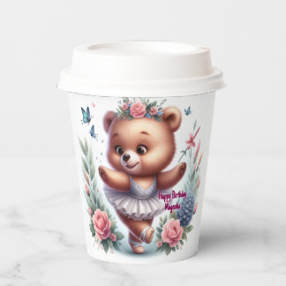 Ballet Bear Birthday Cups