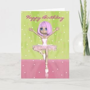 Ballet Birthday Card - Cute Ballerina