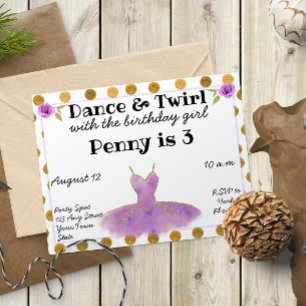 Ballet Birthday Invitation