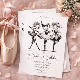 Ballet Birthday Party Girls Dance Celebration Invitation