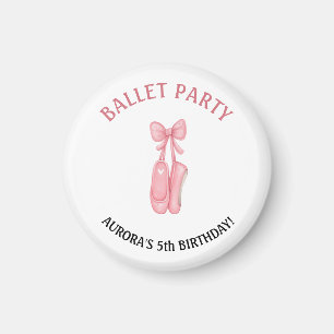 Ballet Birthday Pink Pointe Shoes Party Favour Magnet