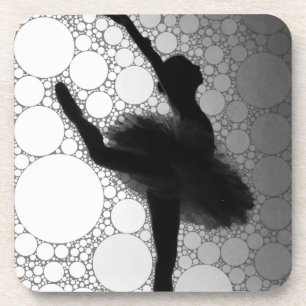 Ballet Black White Dancing Ballerina Coaster
