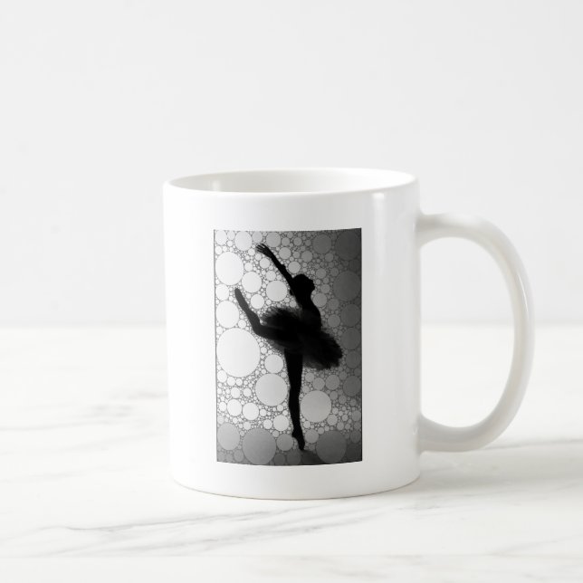 Ballet Black White Dancing Ballerina Coffee Mug (Right)