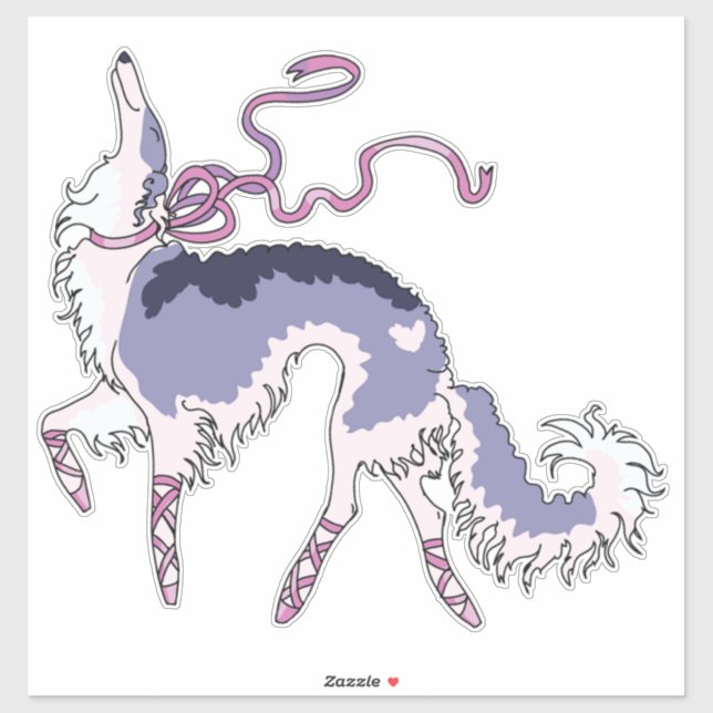 Ballet Borzoi Die Cut Vinyl Sticker (Sheet)
