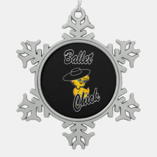 Ballet Chick #4 Snowflake Pewter Christmas Ornament