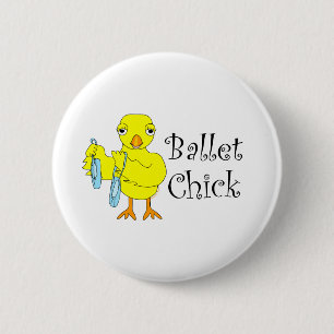 Ballet Chick Text 6 Cm Round Badge