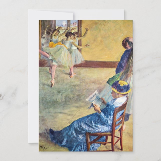 Ballet Class, the Dance Hall by Edgar Degas Invitation (Front)