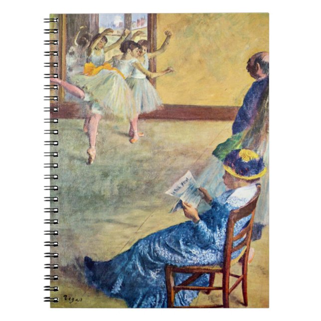 Ballet Class, the Dance Hall by Edgar Degas Notebook (Front)