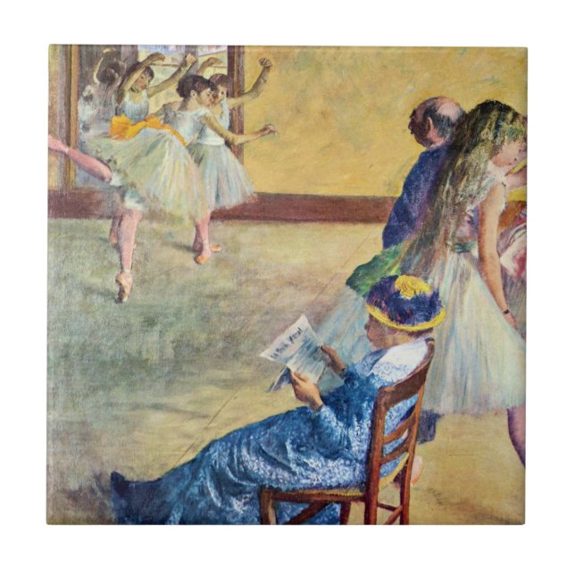 Ballet Class, the Dance Hall by Edgar Degas Tile (Front)