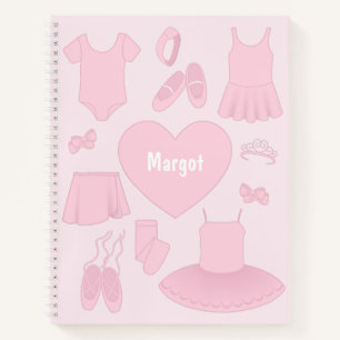 Ballet Clothes Notebook - Pink Background