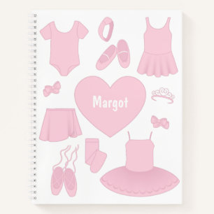 Ballet Clothes Notebook - White Background