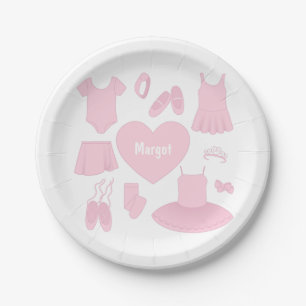 Ballet Clothes Paper Plate - White Background