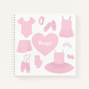Ballet Clothes Square Notebook - White Background