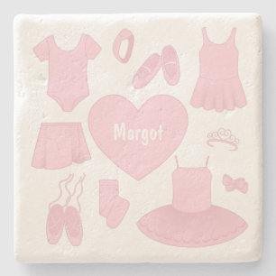 Ballet Clothes Stone Coaster - White Background
