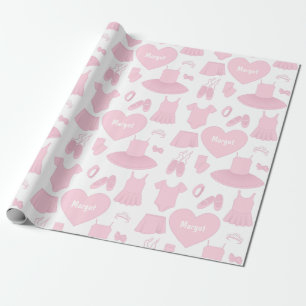 Ballet Clothes Wrapping Paper - White Background