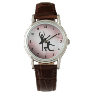Ballet Couple Dance Pink Accent Watch