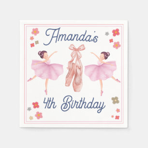Ballet Cute Pastel Ballerina Birthday Napkin