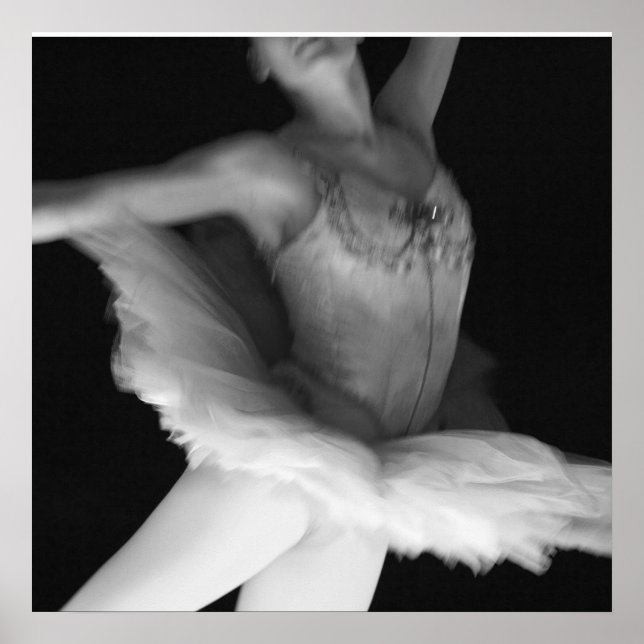 Ballet - Dance - Ballerina 9 - Black & White Poster (Front)