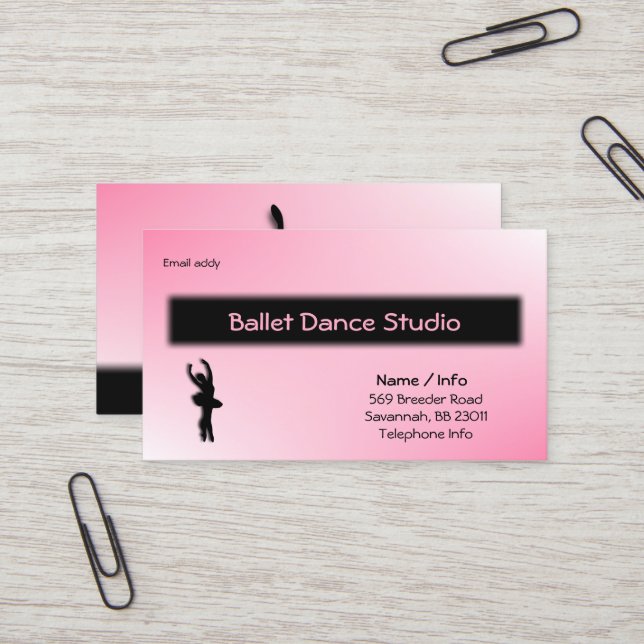 Ballet Dance Business Card / Customise (Front/Back In Situ)